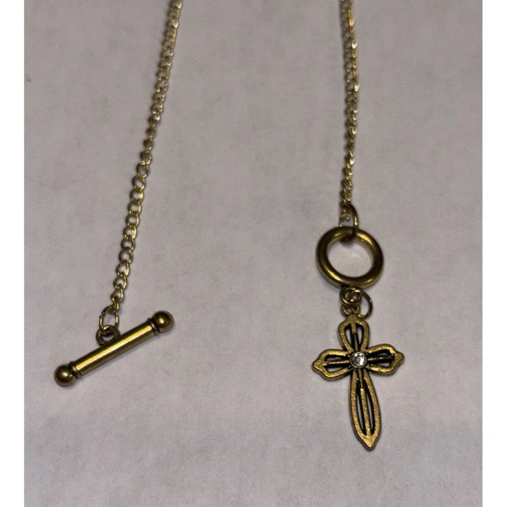 Vintage Pocket Watch Chain with Cross 22.5